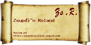 Zsupán Roland névjegykártya